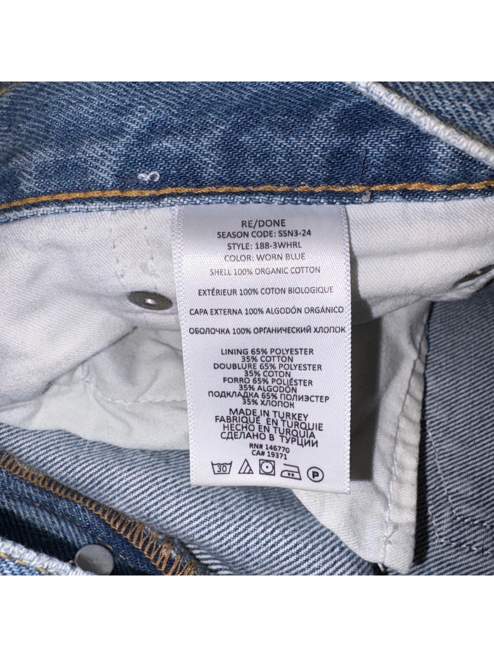 RE/DONE $275 90s High Rise Loose Classic Woman’s 29 Jeans in Light Blue Denim - Picture 7 of 9